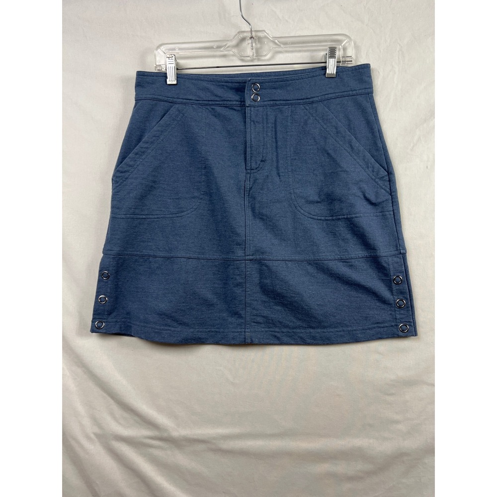 Aventura Skirt Women Medium Blue Organic Cotton Heathered Grommet Mini Skirt